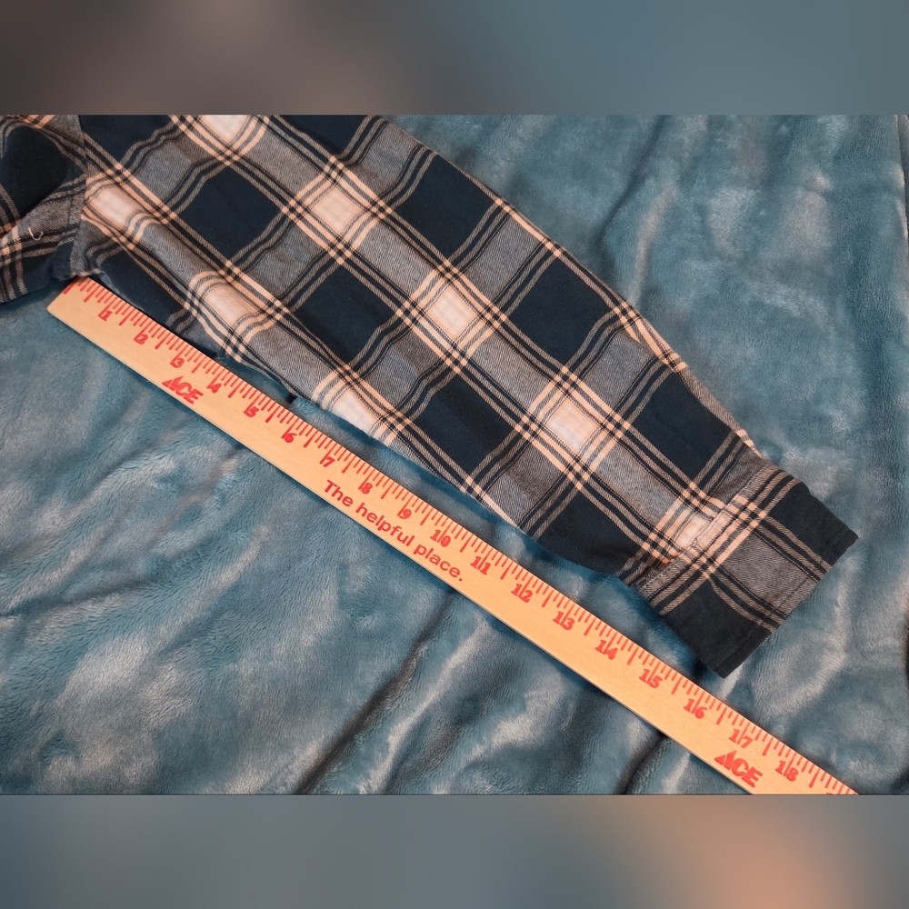 So Womens Soft Plaid Flannel-Style Shirt Cotton XL Green Plaid Button up Outdoor - Picture 8 of 12